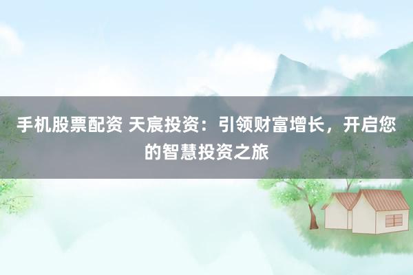 手机股票配资 天宸投资：引领财富增长，开启您的智慧投资之旅