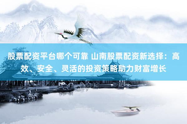 股票配资平台哪个可靠 山南股票配资新选择：高效、安全、灵活的投资策略助力财富增长