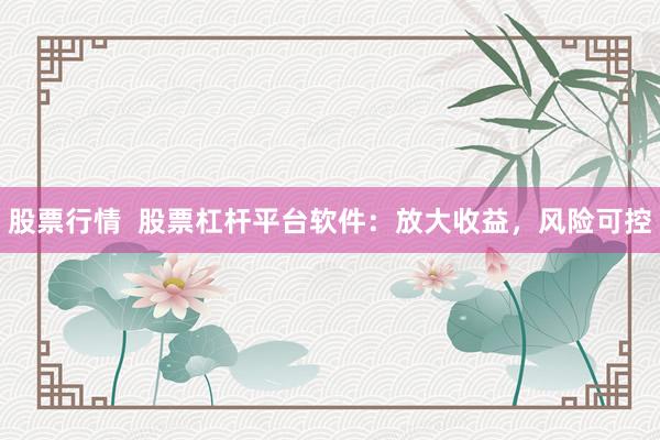 股票行情  股票杠杆平台软件：放大收益，风险可控