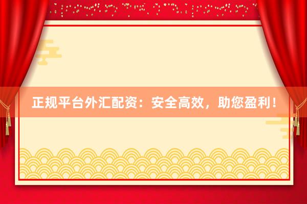 正规平台外汇配资：安全高效，助您盈利！