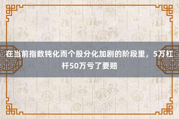 在当前指数钝化而个股分化加剧的阶段里，5万杠杆50万亏了要赔