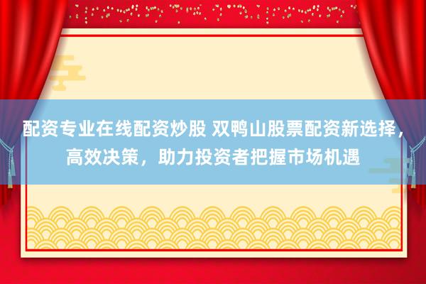 配资专业在线配资炒股 双鸭山股票配资新选择，高效决策，助力投资者把握市场机遇