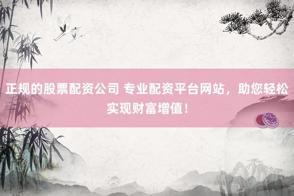 正规的股票配资公司 专业配资平台网站，助您轻松实现财富增值！