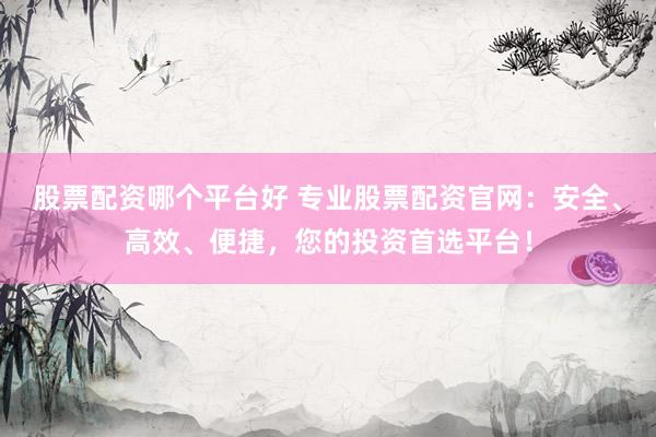 股票配资哪个平台好 专业股票配资官网：安全、高效、便捷，您的投资首选平台！